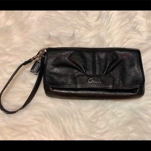 Coach black wristlet